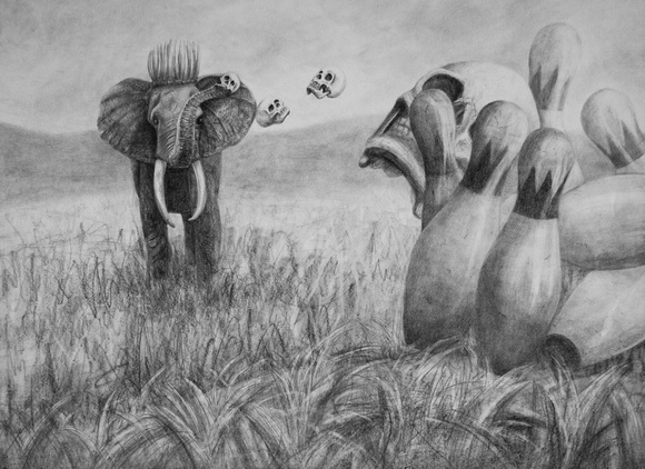 Elephant Lebowski. (18X24, Graphite)